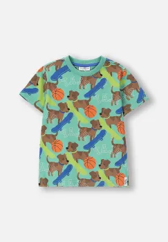 Coccodrillo tricou de bumbac pentru copii culoarea verde, cu imprimeu, ACADEMY BOY KIDS imagine