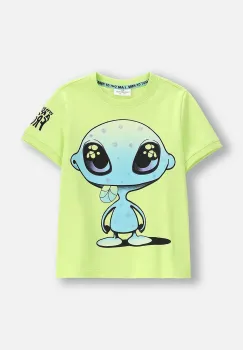 Coccodrillo tricou de bumbac pentru copii culoarea verde, cu imprimeu, COSMIC RAVE BOY KIDS imagine