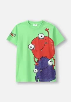 Coccodrillo tricou de bumbac pentru copii culoarea verde, cu imprimeu, EVERYDAY BOY imagine