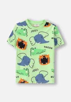 Coccodrillo tricou de bumbac pentru copii culoarea verde, cu imprimeu, EVERYDAY BOY imagine