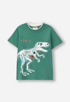 Coccodrillo tricou de bumbac pentru copii culoarea verde, cu imprimeu, X-RAY VISION BOY KIDS imagine