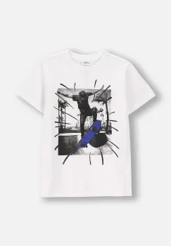 Coccodrillo tricou din bumbac culoarea alb, cu imprimeu, IN THE SUN BOY JUNIOR imagine