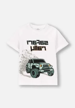 Coccodrillo tricou din bumbac culoarea alb, cu imprimeu, WILD SAFARI BOY KIDS imagine
