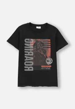 Coccodrillo tricou din bumbac culoarea negru, cu imprimeu, WILD SAFARI BOY JUNIOR imagine