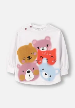 Coccodrillo tricou din bumbac pentru bebelusi culoarea alb, TEDDY BEAR GIRL NEWBORN imagine