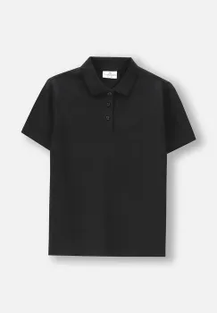 Coccodrillo tricou polo copii culoarea negru, uni, EVERYDAY BOY imagine