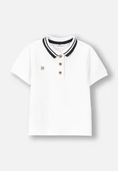 Coccodrillo tricou polo culoarea alb, ELEGANT BABY BOY imagine