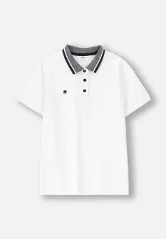 Coccodrillo tricou polo culoarea alb, ELEGANT JUNIOR BOY imagine