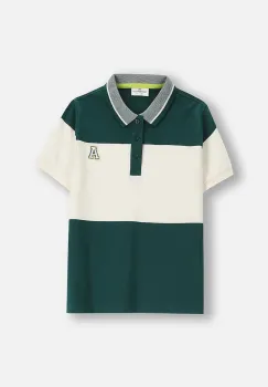 Coccodrillo tricouri polo din bumbac pentru copii culoarea verde, cu imprimeu, ACADEMY BOY JUNIOR imagine