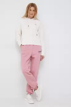 Colmar pantaloni de trening femei, culoarea roz, cu imprimeu imagine