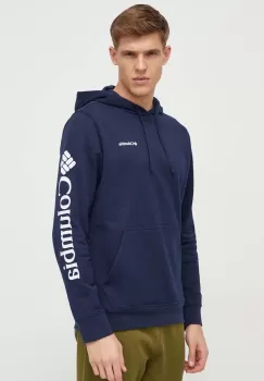 Columbia bluza barbati, culoarea albastru marin, cu gluga, cu imprimeu imagine