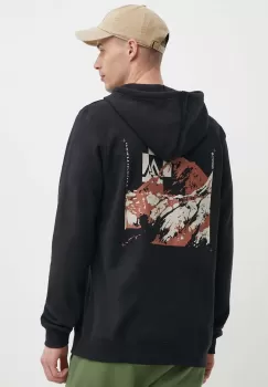 Columbia bluza Columbia Trek barbati, culoarea negru, cu gluga, cu imprimeu, 2018494 imagine