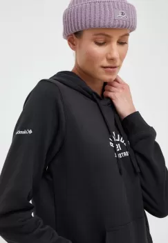 Columbia bluza femei, culoarea negru, cu gluga, cu imprimeu imagine