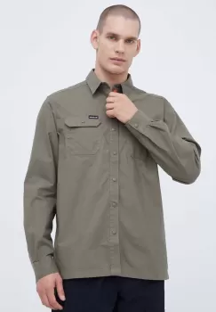 Columbia camasa barbati, culoarea verde, cu guler clasic, regular imagine