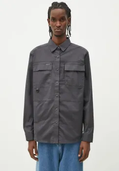Columbia camasa Landroamer Twill barbati, culoarea gri, cu guler clasic, regular, 2120581 imagine