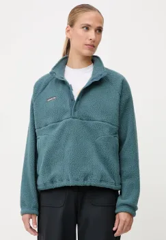 Columbia hanorac fleece Jasper culoarea turcoaz, uni, 2142381 imagine