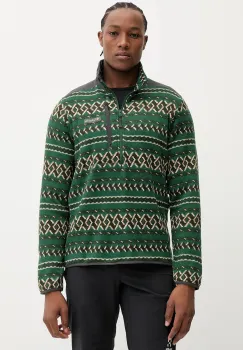 Columbia hanorac in aer liber Sweater Weather culoarea verde, cu model, 2097741 imagine