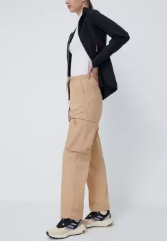 Columbia pantaloni de exterior Boundless Trek Cargo culoarea bej, drept, high waist, 2073011 imagine