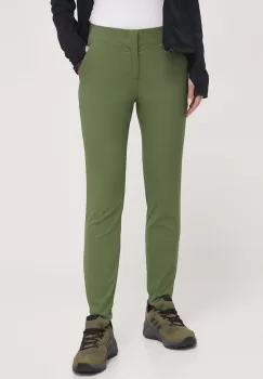 Columbia pantaloni femei, culoarea verde, mulata, medium waist imagine
