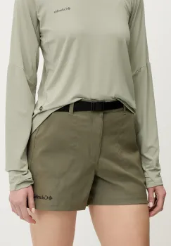 Columbia pantaloni scurti outdoor Brea Falls culoarea verde, uni, high waist, 2118973 imagine