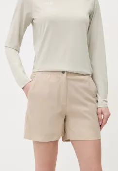 Columbia pantaloni scurti outdoor Cedar Crest culoarea bej, uni, high waist, 2119823 imagine