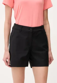 Columbia pantaloni scurti outdoor Leslie Falls culoarea negru, uni, medium waist, 2126061 imagine
