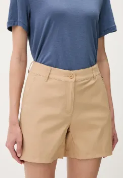 Columbia pantaloni scurti outdoor Leslie Falls culoarea verde, uni, medium waist, 2126061 imagine