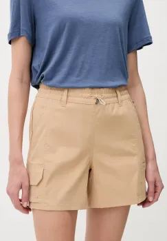 Columbia pantaloni scurti outdoor Weekend Rays culoarea verde, uni, high waist, 2114784 imagine