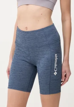 Columbia pantaloni scurti sport Move femei, culoarea gri, melanj, high waist, 2075971 imagine