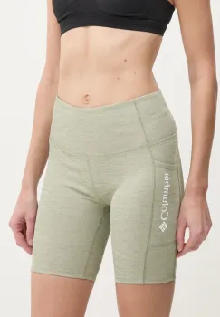 Columbia pantaloni scurti sport Move femei, culoarea gri, melanj, high waist, 2075971 imagine