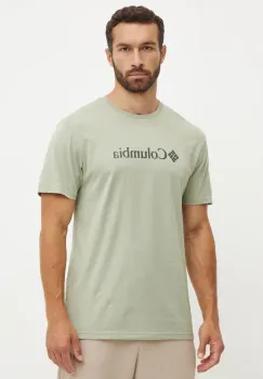 Columbia tricou CSC Basic Logo barbati, culoarea verde, cu imprimeu, 1680053 imagine
