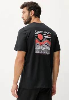 Columbia tricou din bumbac Explorers Canyon culoarea negru, cu imprimeu, 2036451. imagine