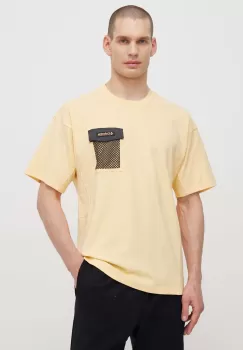 Columbia tricou din bumbac Painted Peak barbati, culoarea galben, cu imprimeu, 2074481 imagine