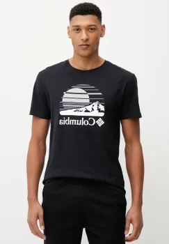 Columbia tricou din bumbac Path Lake barbati, culoarea negru, cu imprimeu, 1934814. imagine
