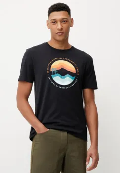 Columbia tricou din bumbac Path Lake barbati, culoarea negru, cu imprimeu, 1934814. imagine