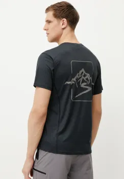 Columbia tricou sport Cirque River culoarea negru, cu imprimeu, 2126222 imagine
