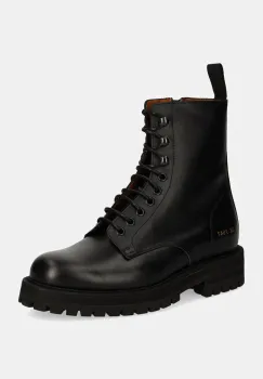 Common Projects botine Combat femei, culoarea negru, cu toc plat, 6180 imagine