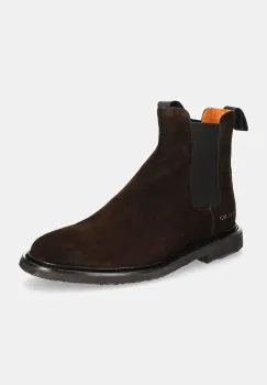 Common Projects botine din piele intoarsa Chelsea in Waxed Suede barbati, culoarea maro, 2446 imagine