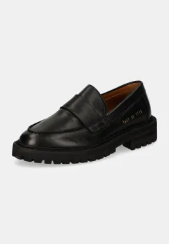 Common Projects mocasini de piele Chunky Loafer femei, culoarea negru, cu platforma, 6177 imagine