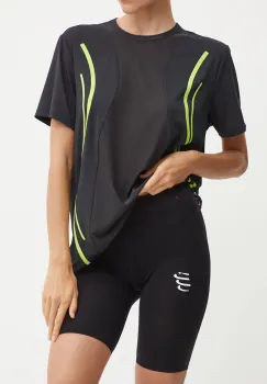 Compressport pantaloni scurti de alergare Run Under Control culoarea negru, cu imprimeu, medium waist, AW00009B imagine