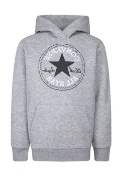 Converse bluza copii culoarea gri, cu gluga, cu imprimeu imagine