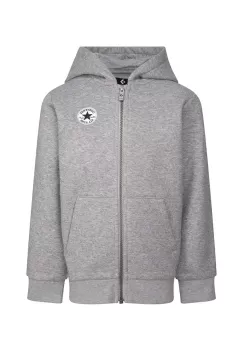 Converse bluza copii culoarea gri, cu gluga, neted imagine