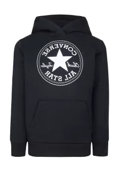 Converse bluza copii culoarea negru, cu gluga, cu imprimeu imagine