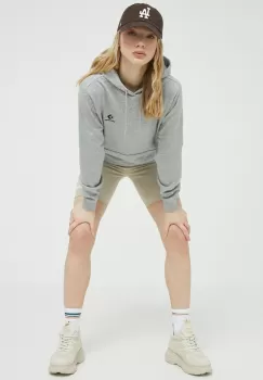 Converse bluza culoarea gri, cu gluga, melanj imagine