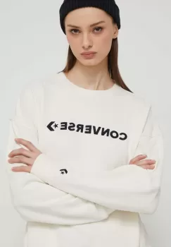 Converse bluza femei, culoarea bej, cu imprimeu imagine