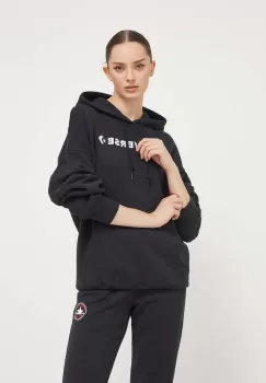 Converse bluza femei, culoarea negru, cu gluga, cu imprimeu imagine