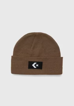 Converse caciula culoarea bej, din tricot gros imagine