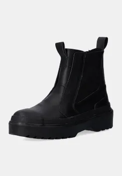Converse cizme chelsea din piele pentru copii CHUCK TAYLOR AS CHELSEA LUGGED culoarea negru, A08453C imagine