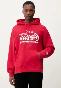 Converse hanorac de bumbac x Coca Cola culoarea rosu, cu gluga, cu imprimeu, CVM5H502 imagine