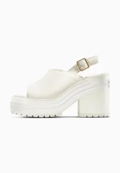 Converse sandale din piele intoarsa Chuck 70 De Luxe Heel Mule culoarea alb, cu toc drept, A15070C imagine